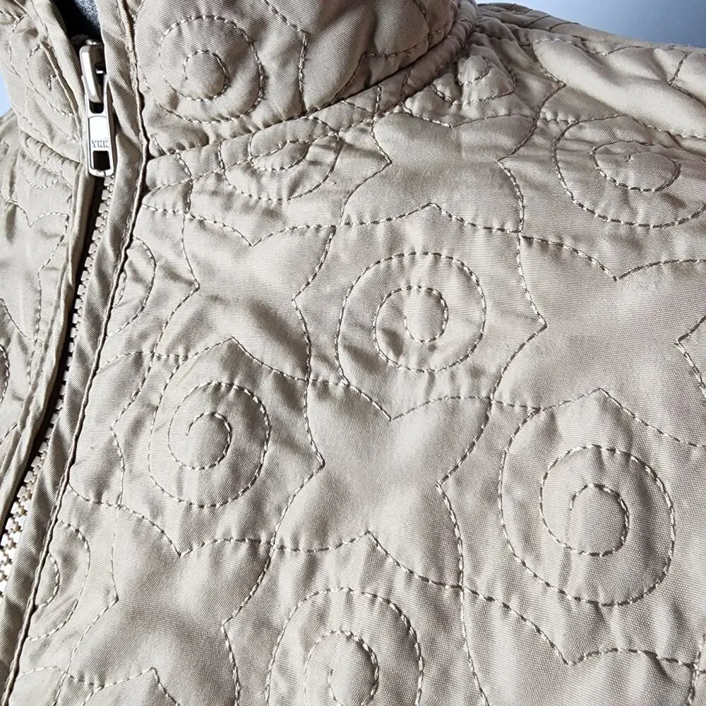 Orvis Floral / Swirl Stitched Fleece Lined Vest | Women's Small